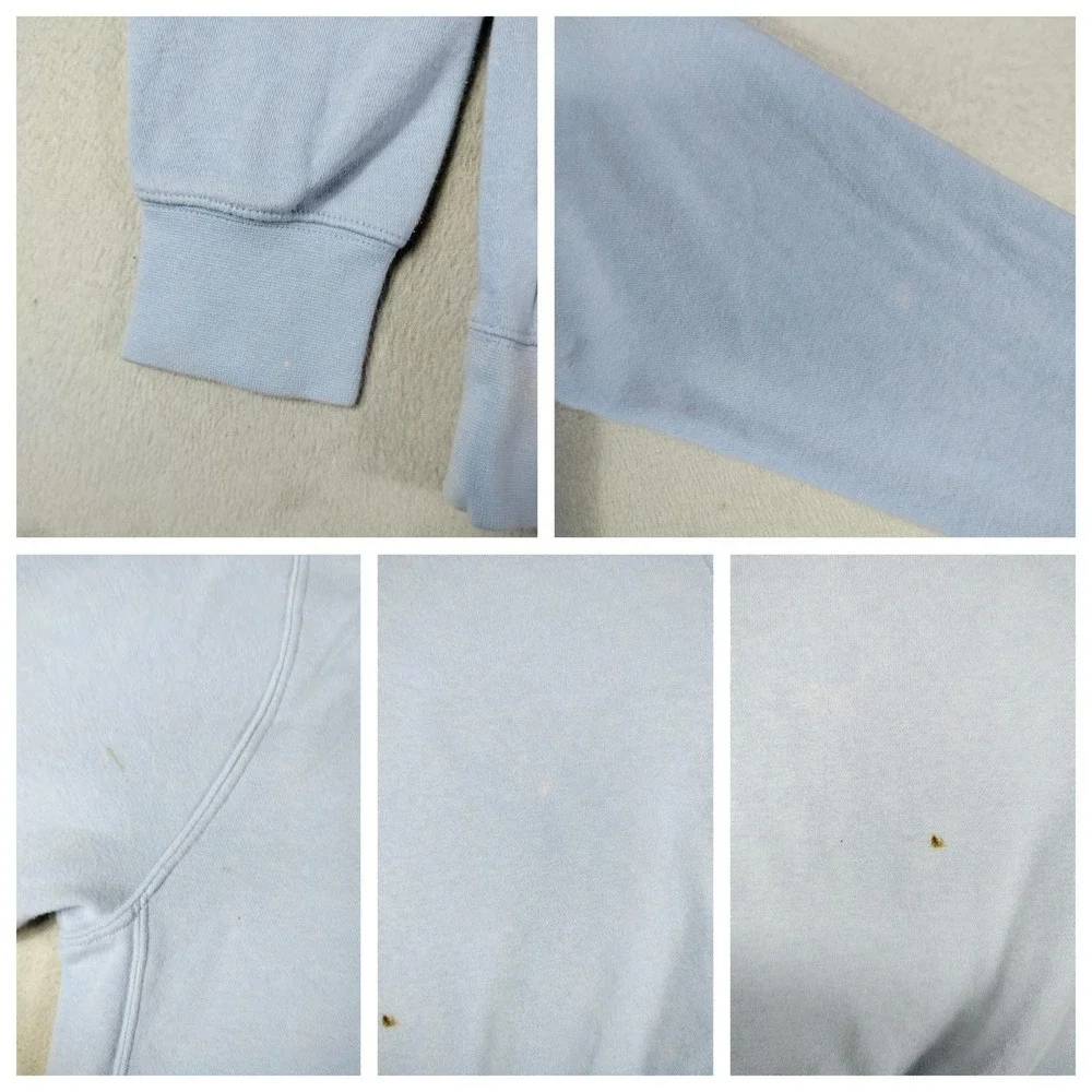 Nike Sweatshirt Mens Medium Blue Club Fleece Crewneck Swoosh Logo Distressed